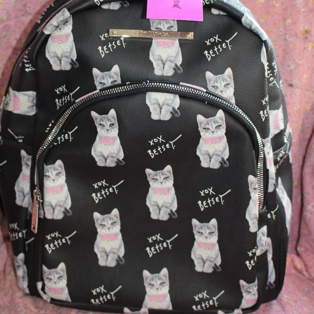 NWT Betsey Johnson Kitsch Backpack Kittens Cats